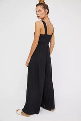 BEAUTIFUL I AM Smocked Wide Strap Pants Jumpsuit