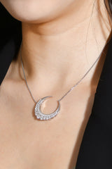 BEAUTIFUL I AM 1.8 Carat Moissanite Jewelry Crescent Moon Shape Pendant Necklace