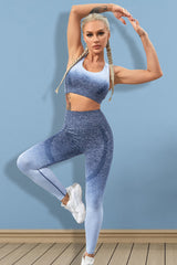 BEAUTIFUL I AM Gradient Sports Tank and Leggings Active Wear Set