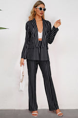 BEAUTIFUL I AM Striped Long Sleeve Top and Pants Set