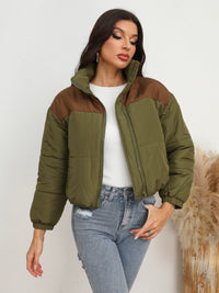 BEAUTIFUL I AM Two-Tone Zip-Up Puffer Jacket