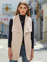 BEAUTIFUL I AM Open Front Collared Vest Jacket