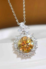 BEAUTIFUL I AM 5 Carat Yellow Moissanite Pendant Jewelry Necklace