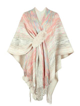 BEAUTIFUL I AM Heathered Fringe Hem Poncho