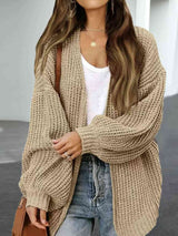 BEAUTIFUL I AM Drop Shoulder Balloon Sleeve Cardigan