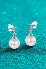 BEAUTIFUL I AM Moissanite Jewelry Pearl Drop Earrings