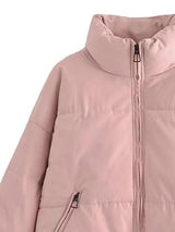 BEAUTIFUL I AM Zip Up Drawstring Winter Jacket Coat with Pockets