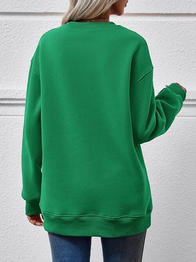 BEAUTIFUL I AM LIVE CHRISTMAS Drop Shoulder Round Neck Sweatshirt