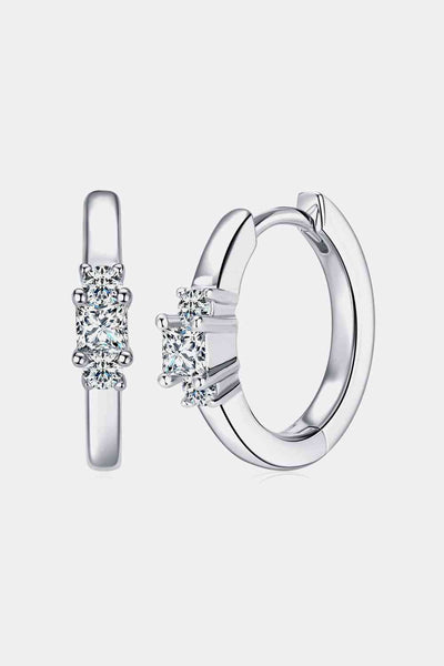 BEAUTIFUL I AM Moissanite Jewelry 925 Sterling Silver Huggie Earrings