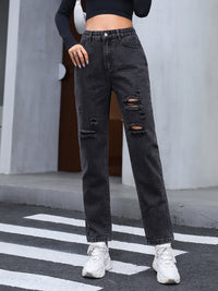 BEAUTIFUL I AM Distressed Straight Leg Jeans