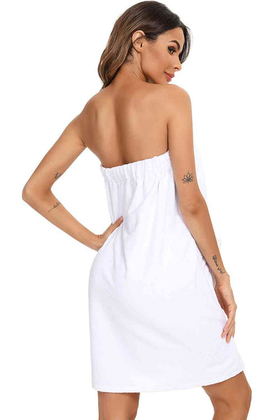 BEAUTIFUL I AM Strapless Robe with pocket