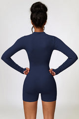 BEAUTIFUL I AM Half Zip Long Sleeve Active Wear Romper