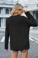 BEAUTIFUL I AM Round Neck Dropped Shoulder Sweater