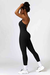 BEAUTIFUL I AM Open Back Spaghetti Strap Sports Jumpsuit Active Wear