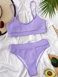 BEAUTIFUL I AM Scoop Neck Spaghetti Strap Two-Piece Swim Set