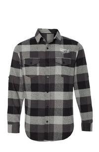 EG3BEATS MERCH LIFE Long Sleeve Flannel Grey And Black Shirt