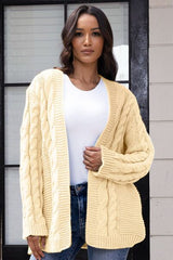 BEAUTIFUL I AM Open Front Cable-Knit Cardigan