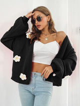 BEAUTIFUL I AM Floral Open Front Long Sleeve Cardigan