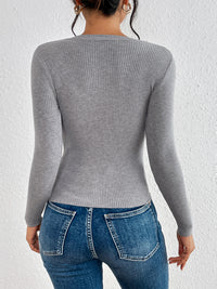 BEAUTIUFUL I AM Pearl Trim Rib-Knit Top Shirt