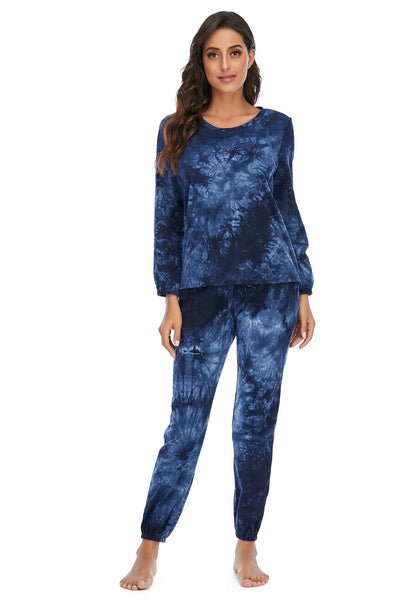 BEAUTIFUL I AM Tie-Dye Top and Drawstring Pants Lounge Set