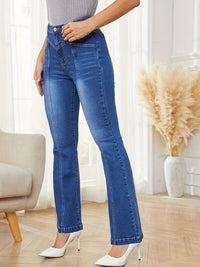 BEAUTIFUL I AM High Waist Bootcut Jeans with Pockets