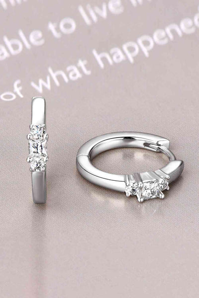 BEAUTIFUL I AM Moissanite Jewelry 925 Sterling Silver Huggie Earrings