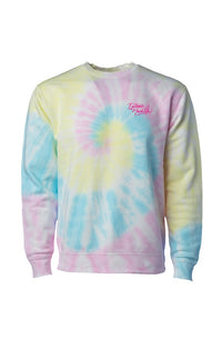 EG3BEATS MERCH LIFE Tie Dye Sunset Swirl Crew Neck Sweatshirt