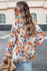 BEAUTIFUL I AM Floral Print Flounce Sleeve Blouse Shirt