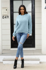 BEAUTIFUL I AM Round Neck Long Sleeve Sweater