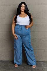 BEAUTIFUL I AM GeeGee Out Of Site Full Size Denim Cargo Pants