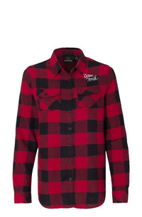 EG3BEATS MERCH LIFE Womens Long Sleeve Red Flannel