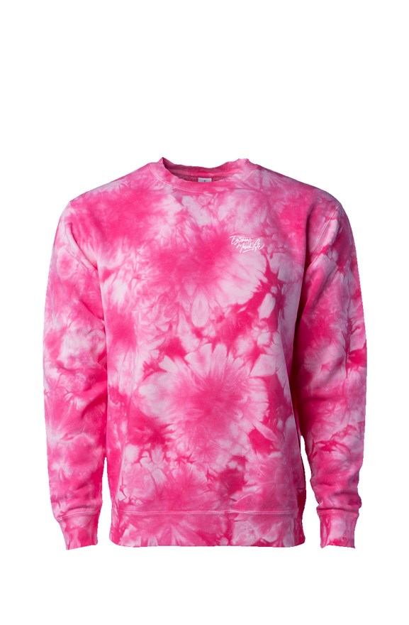 EG3BEATS MERCH LIFE Tie Dye Crewneck Pink Sweatshirt