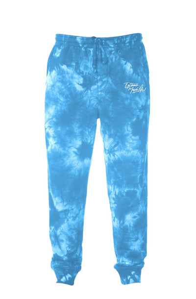 EG3BEATS MERCH LIFE Crystal Tie Dye Joggers Blue