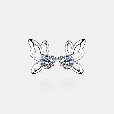 BEAUTIFUL I AM 1 Carat Moissanite Jewelry Butterfly Shape Earrings