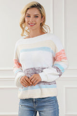 BEAUTIFUL I AM Striped Long Sleeve Sweater