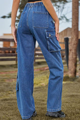 BEAUTIFUL I AM Loose Fit Long Jeans with Pockets