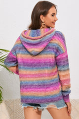 BEAUTIFUL I AM Multicolor Dropped Shoulder Hooded Sweater