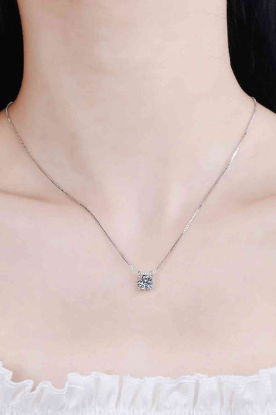 BEAUTIFUL I AM 1 Carat Moissanite Jewelry 925 Sterling Silver Chain Necklace