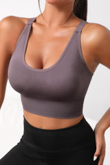 BEAUTIFUL I AM Scoop Neck Long Active Sports Bra