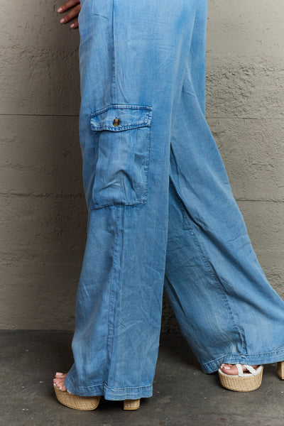 BEAUTIFUL I AM GeeGee Out Of Site Full Size Denim Cargo Pants