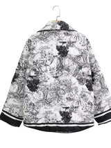 BEAUTIFUL I AM Printed Long Sleeve Winter Jacket Coat with Pockets