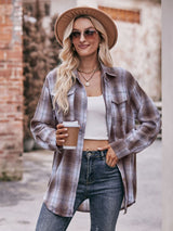 BEAUTIFUL I AM Plaid Dropped Shoulder Longline Shirt