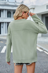 BEAUTIFUL I AM Round Neck Dropped Shoulder Sweater