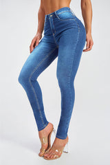 BEAUTIFUL I AM Button Fly Skinny Jeans