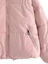 BEAUTIFUL I AM Zip Up Drawstring Winter Jacket Coat with Pockets