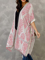 BEAUTIFUL I AM Printed Open Front Slit Cardigan