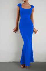 BEAUTIFUL I AM Cap Sleeve Scoop Neck Maxi Dress