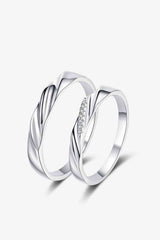 BEAUTIFUL I AM Minimalist 925 Sterling Silver Jewelry Rhodium-Plated Ring