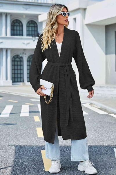 BEAUTIFUL I AM Tie Waist Longline Cardigan