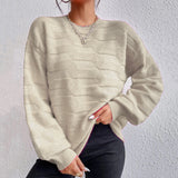 BEAUTIFUL I AM Round Neck Dropped Shoulder Sweater